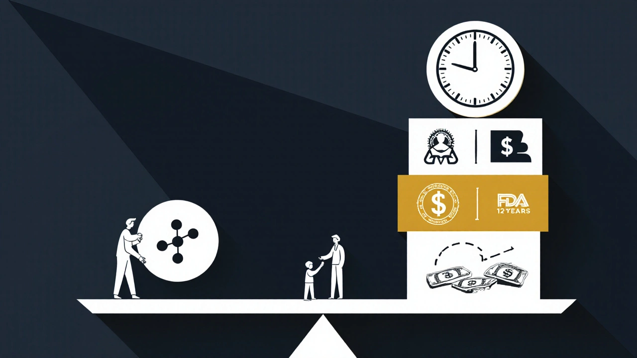 Una bilancia che pende verso una grande azienda farmaceutica, con pazienti che cercano farmaci accessibili.