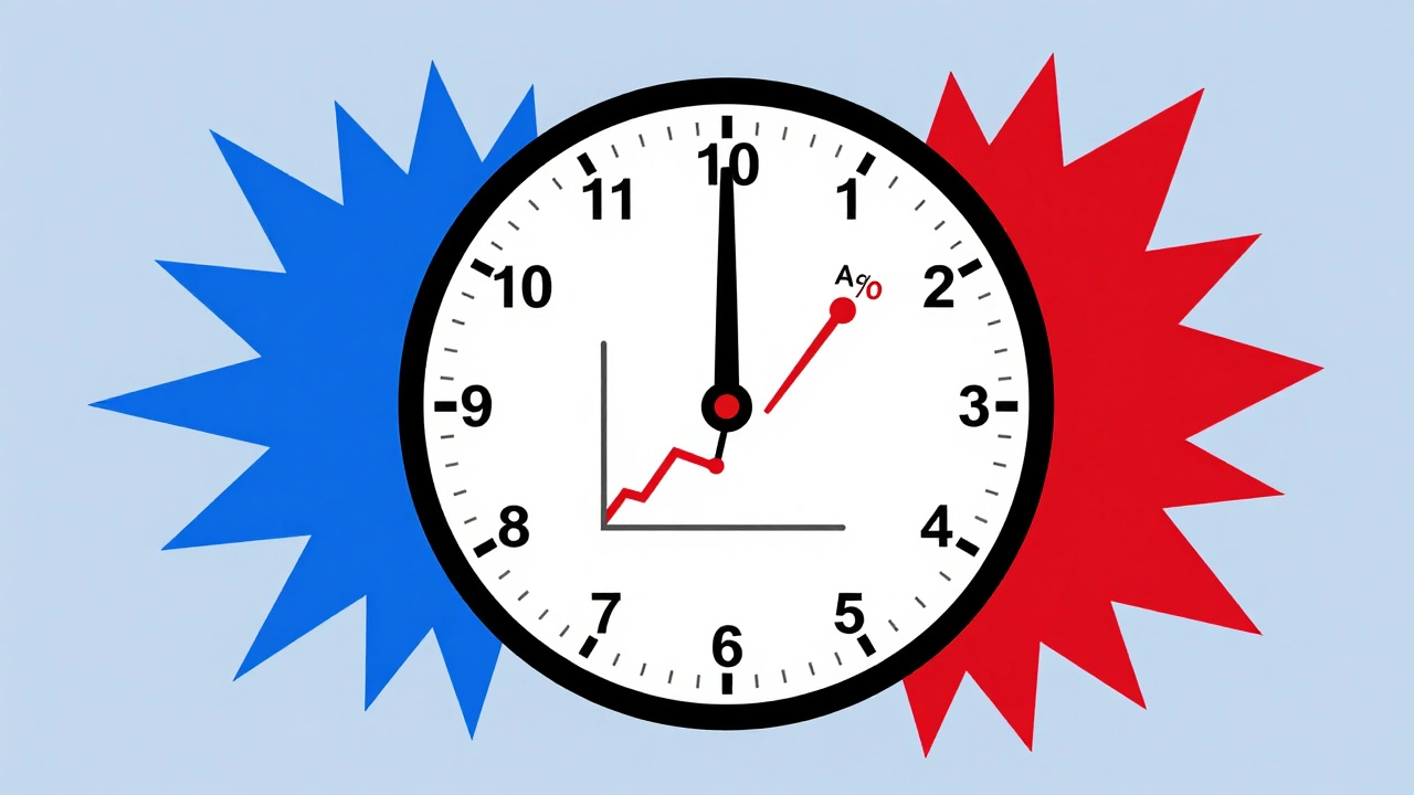 Rappresentazione geometrica di un orologio con la fascia Time in Range e picchi di glicemia in stile Bauhaus.