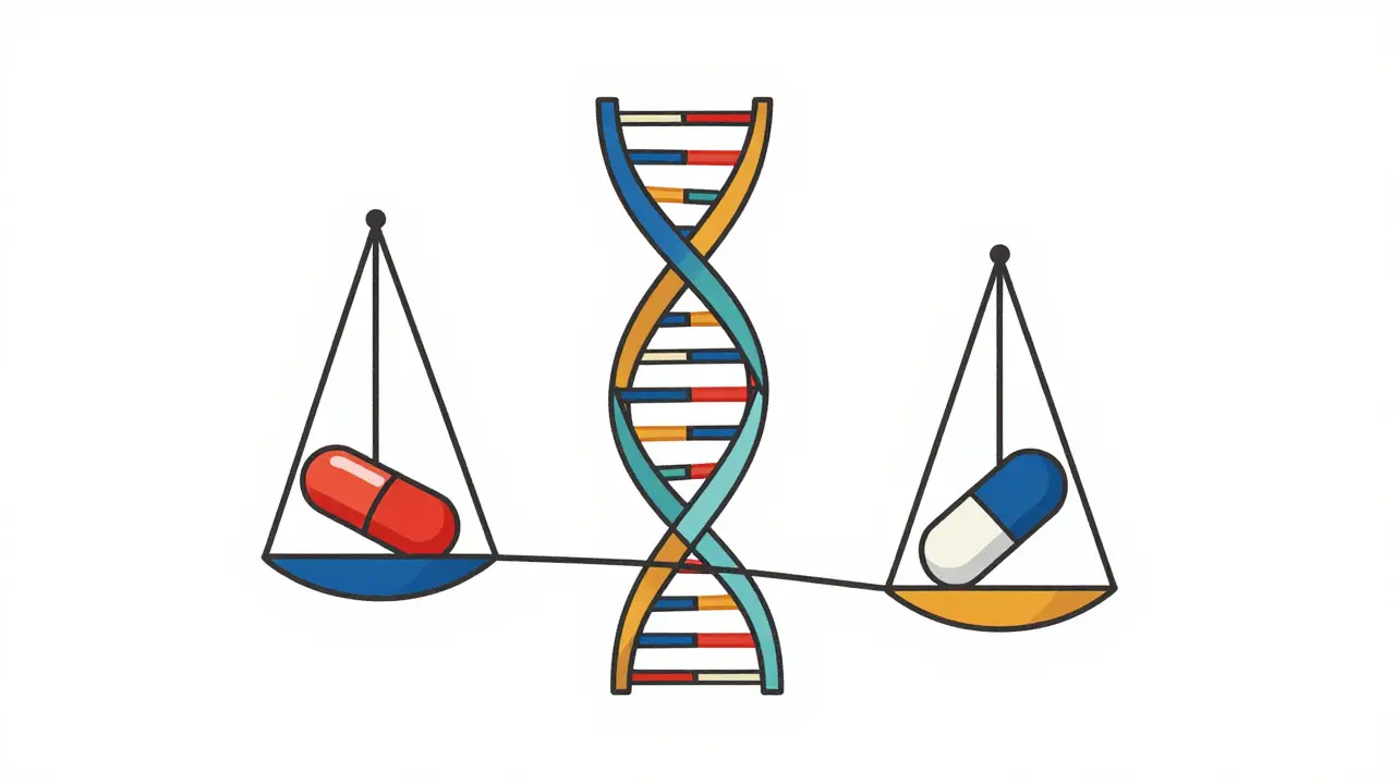 DNA geometrico e bilancia per regolazione dose di farmaco