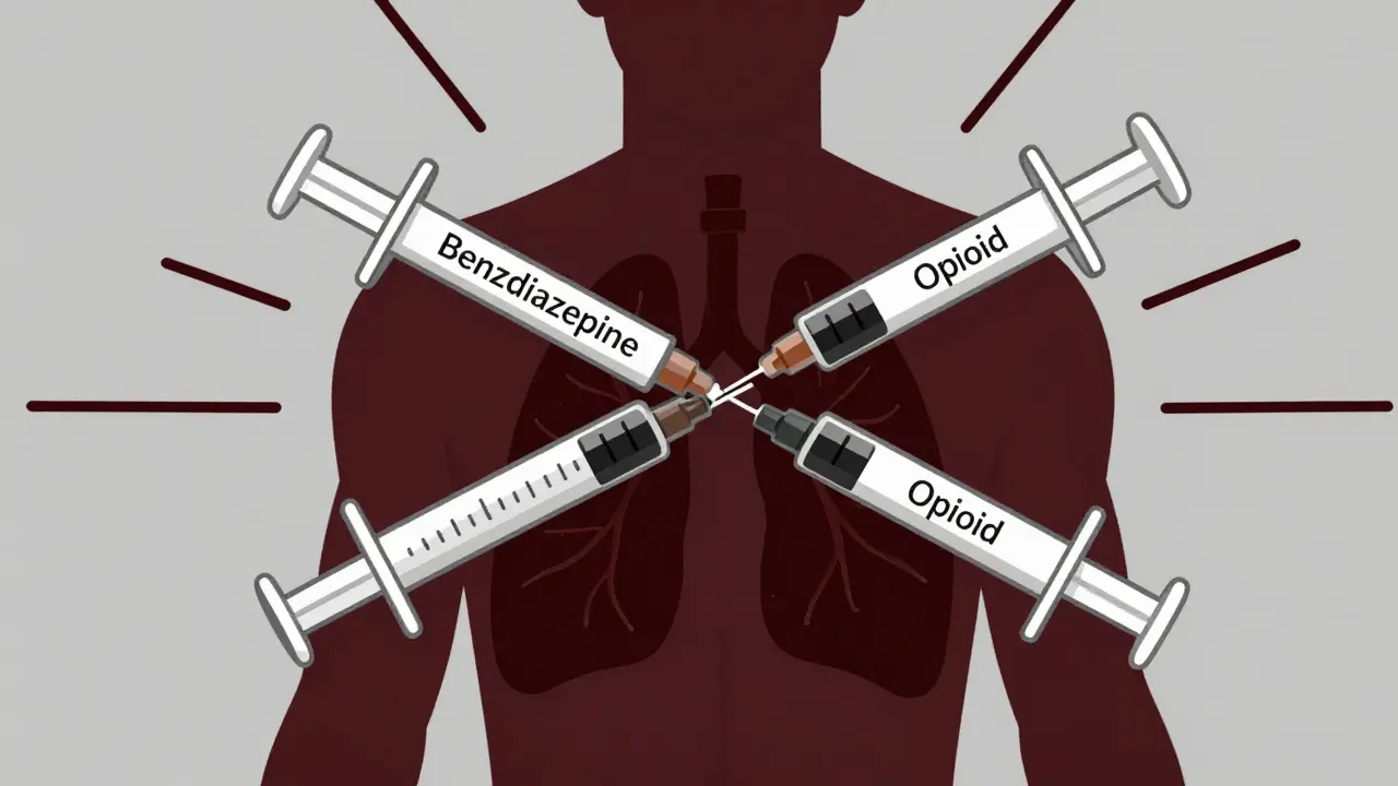 Benzodiazepine e oppioidi: il rischio mortale di depressione respiratoria combinata