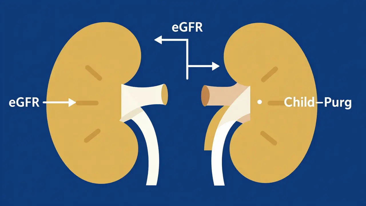 Rappresentazione geometrica Bauhaus di reni e fegato con elementi matematici.