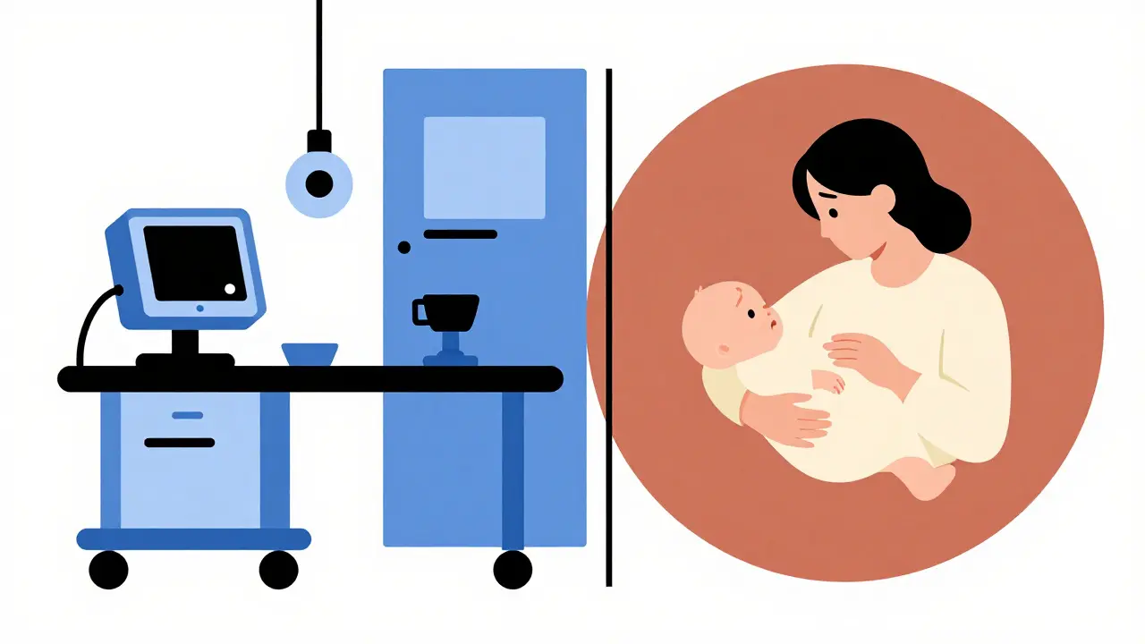 Design Bauhaus che bilancia tecnologia medica e cura del neonato in terapia intensiva