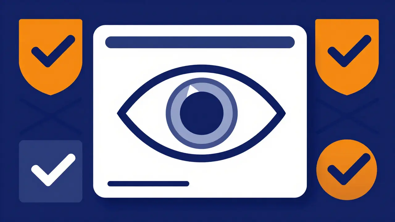 Occhio stilizzato che verifica sicurezza farmacia online Bauhaus