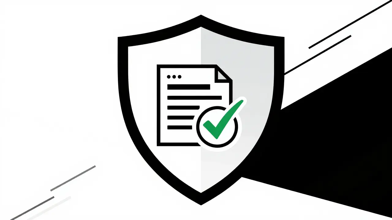Scudo geometrico Bauhaus che simboleggia la sicurezza delle farmacie online