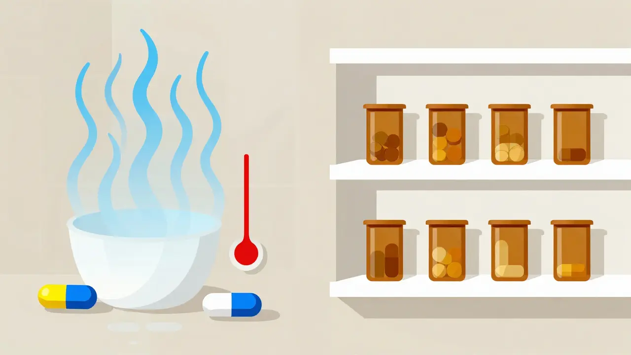 Confronto geometrico tra conservazione corretta e errata dei farmaci
