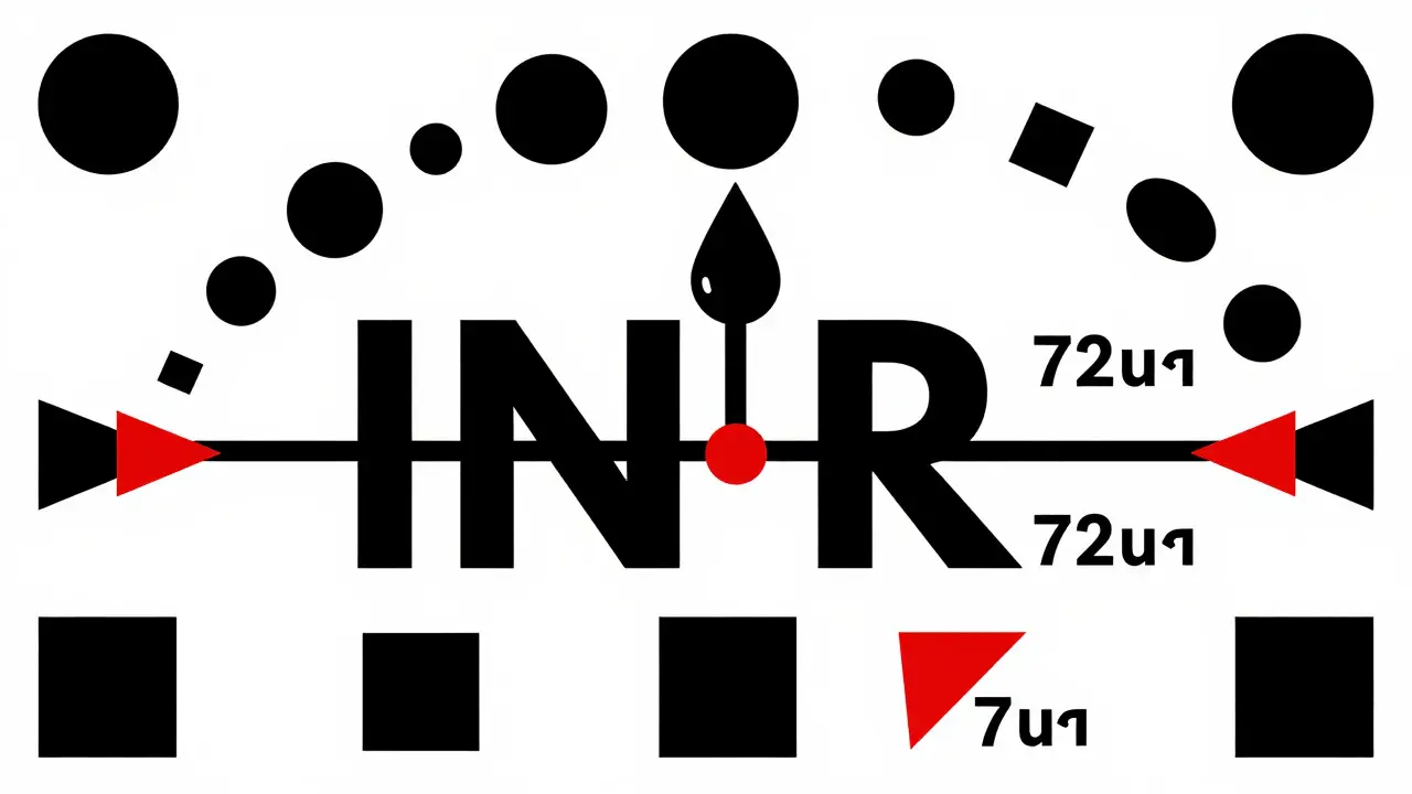 Grafica geometrica Bauhaus sulla tempistica monitoraggio INR
