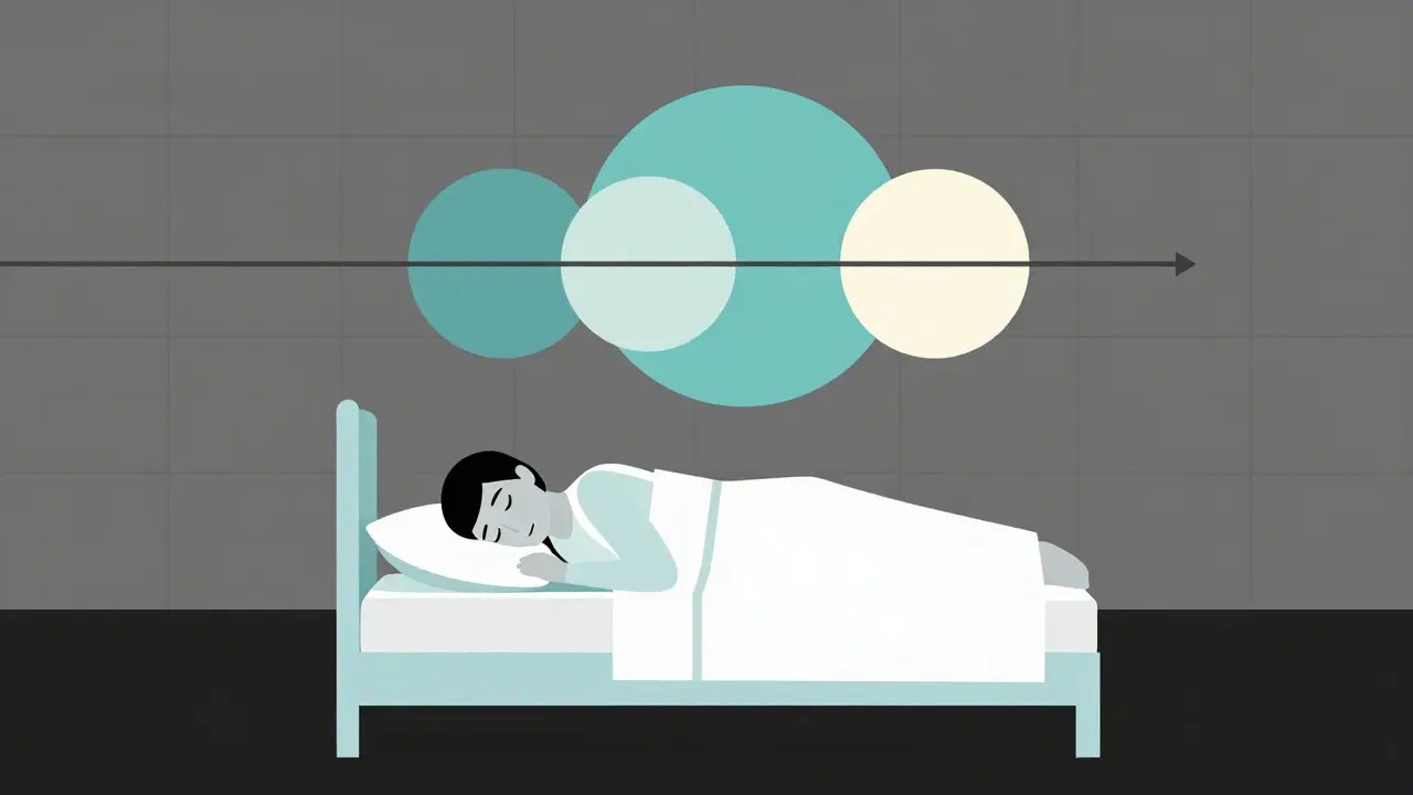 Illustrazione Bauhaus di sonno profondo e ritmo circadiano equilibrato