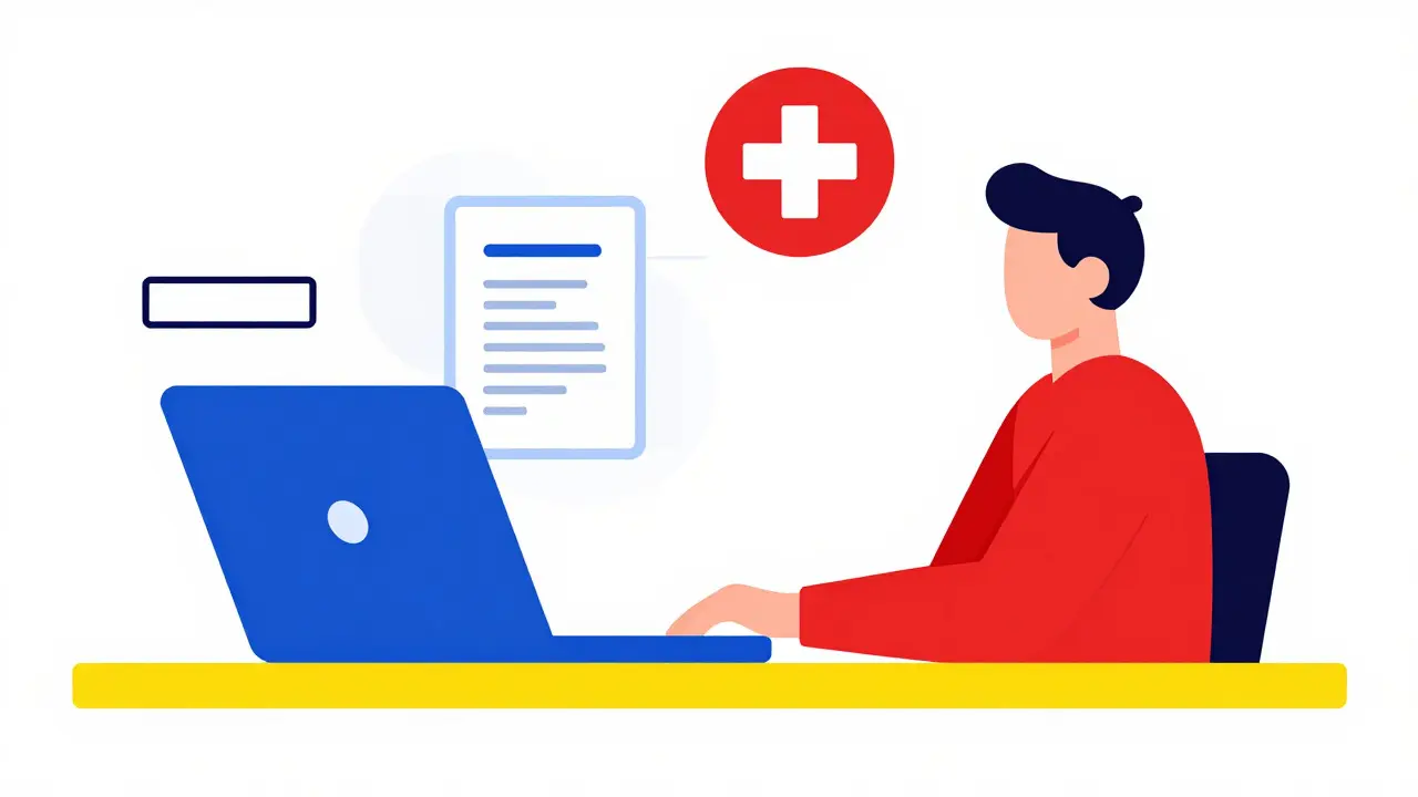 Uomo che usa la telemedicina per una ricetta online